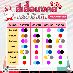 สีเสื้อมงคลประจำวันเกิดปี 2569 ใส่แล้วปัง เรียกทรัพย์ทั้งปี